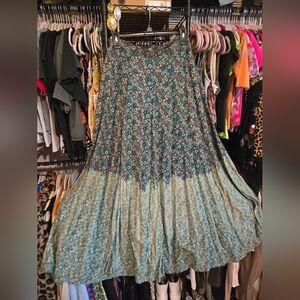 Urban Renewal Blue and Green Maxi Skirt